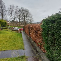 Beebykes, Falkland, Cupar KY15 7BF: path from parking space ,easily reachable ,no stairs Beebykes, Falkland, Cupar KY15 7BF: path from parking space ,easily reachable ,no stairs